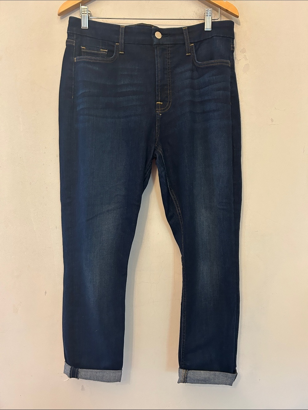 Jen 7 Dark Blue  slim boyfriend jeans Size 12 EUC